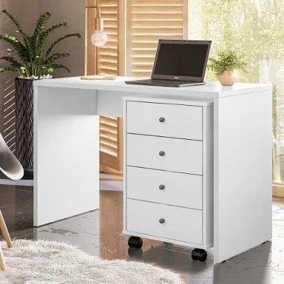Gaveteiro 4 Gavetas Com Rodizios Office Estônia - Branco