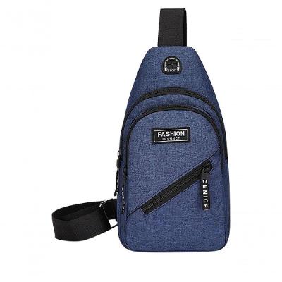 Bolsa Mochila Impermeável Transversal Crossbody Pochete De Peito Portátil Alça única Ajustável Azul