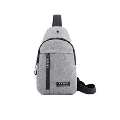 Bolsa Mochila Impermeável Transversal Crossbody Pochete De Peito Portátil Alça única Ajustável Cinza
