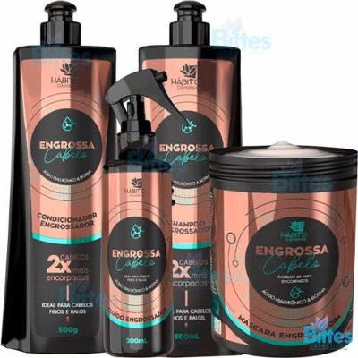 Kit Engrossa Cabelo Hábito Cosméticos Fios Encorpados