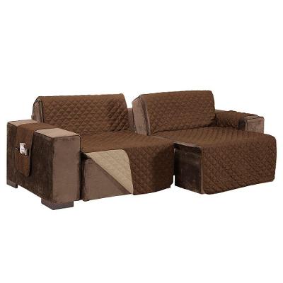Protetor De Sofá Retrátil Dupla Face Microfibra 1,80m - Tabaco/cáqui
