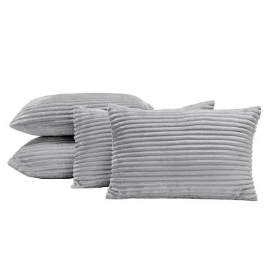 Kit 04 Almofadas Cheias Velvet Bariloche 60cm X 30cm - Cinza