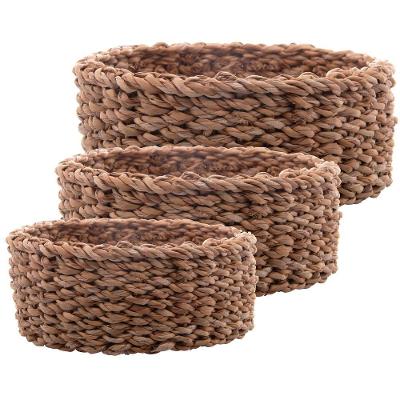 Conjunto Com 3 Cestas Redondas De Fibra Natural - Wolff