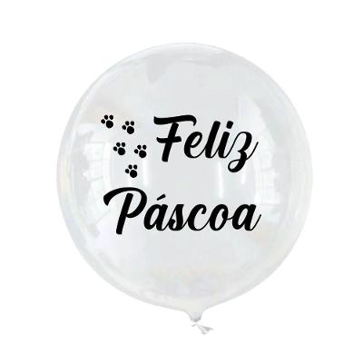Adesivo Para Balão Patinhas Feliz Páscoa - 16x20cm