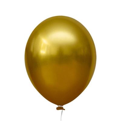 Balão Cromado Alumínio Amarelo Mostarda - 5 Polegadas - 25 Unidades