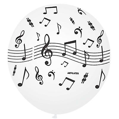 Balão Notas Musicais Branco - 11 Polegadas - 25 Unidades
