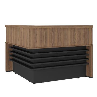 Balcão Para Escritório Atendimento/recepção Em L Nogal/preto