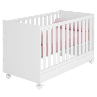 Berço Infantil Mini Cama Mdp Com Rodízios Doce Mel Branco