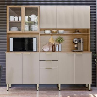 Armário De Cozinha Compacta 10 Portas 2 Gavetas Porto Rico - Amêndola Touch-nude Prime Tx