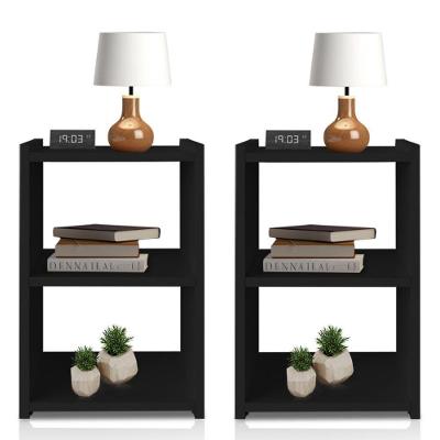 Kit 2 Mesas De Cabeceira Nicho 30 Cm Mdf Preto Mp