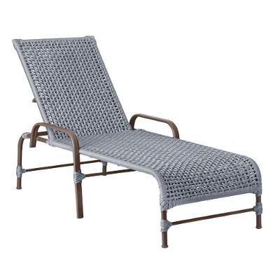 Espreguiçadeira Catar Corda Náutica Piscina Jardim Alumínio Prata