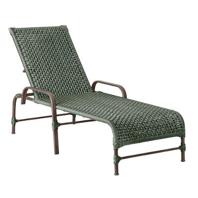 Espreguiçadeira Catar Corda Náutica Piscina Jardim Alumínio Verde