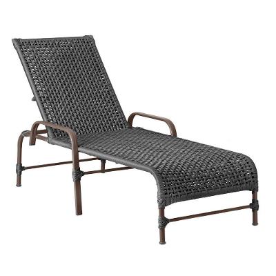 Espreguiçadeira Catar Corda Náutica Piscina Jardim Alumínio Preto