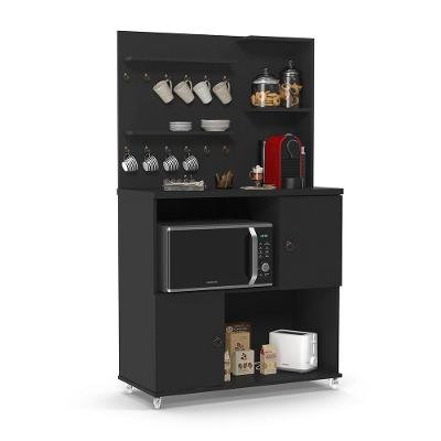 Cantinho Do Cafe Completo Com Suporte De Xicaras Patrimar preto