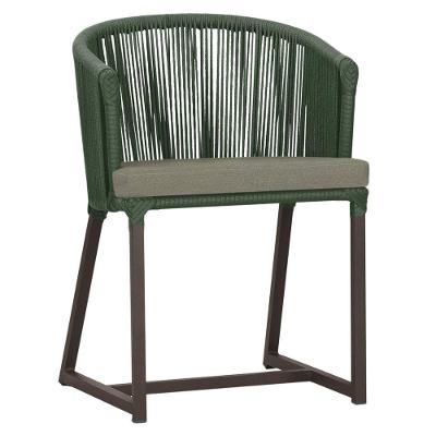 Cadeira De Jantar Noronha Alumínio Marrom E8 Trama Original Verde