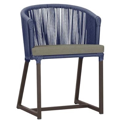 Cadeira De Jantar Noronha Alumínio Marrom E8 Trama Original Azul