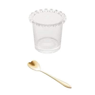 Kit Porta Colher + 4 Colheres Café | Chá Coração Dourado