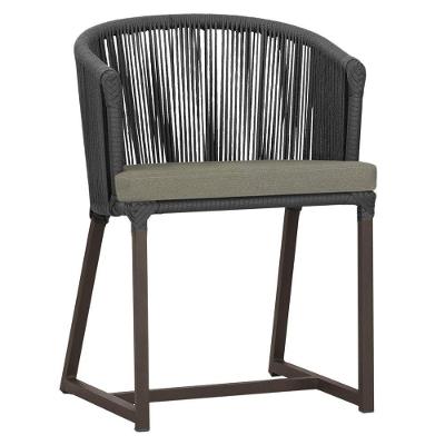 Cadeira De Jantar Noronha Alumínio Marrom E8 Trama Original Preto