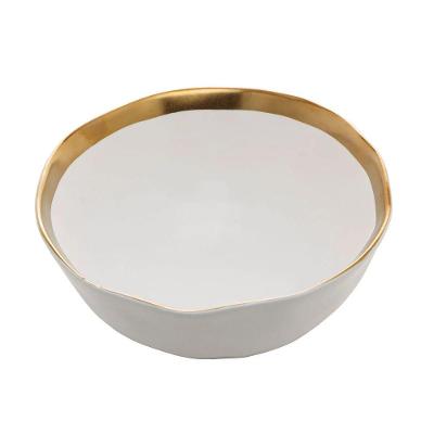 Bowl 15x7cm 18067 Dubai Porcelana Branco Com Dourado Wolff