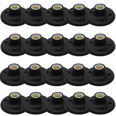 Kit 20 Plafons Taschibra Porcelana Redondo E27 Bivolt Preto