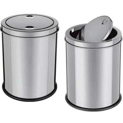 Lixeira Basculante Multiuso Para Banheiro, Escritório, Cozinha Inox 08 Litros