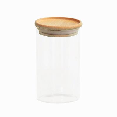 Pote De Mantimentos Redondo Empilhável 600ml Tampa Bambu Oikos