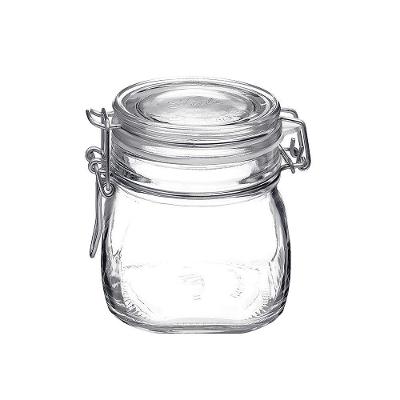 Pote De Vidro Quadrado Hermético 500ml Fido Bormioli