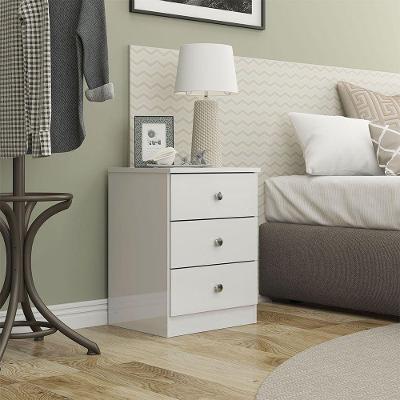 Mesa De Cabeceira London 3 Gvts 40x55cm Branco Menu Móveis Branco