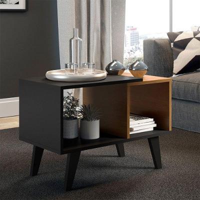 Mesa De Centro Sala De Estar 68x47cm Mdp Cinza Menu Móveis Cinza