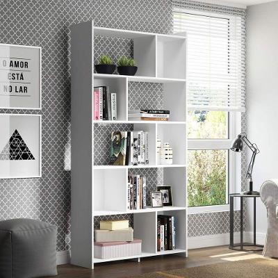 Estante Multiuso Com Nichos 91x183cm Mdp Branco Menu Móveis Branco