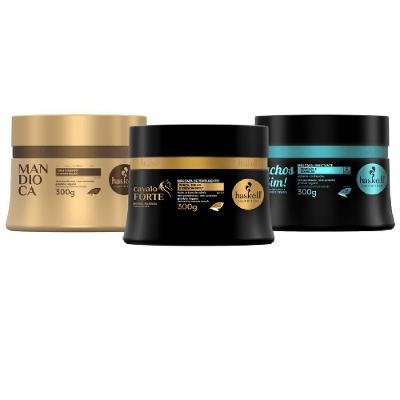Kit Máscaras Mandioca + Cavalo Forte + Cachos Sim Haskell - 300g - Cabelos Cacheados