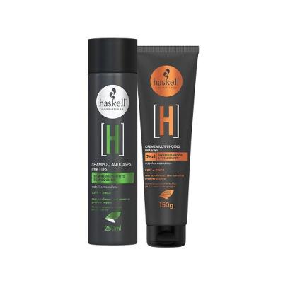Kit H Shampoo Anticaspa Pra Eles E Creme Multifunções Haskell