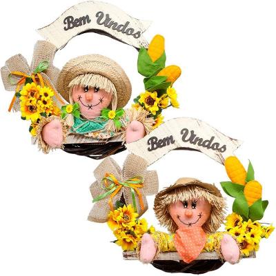 Kit Casal Guirlandas Espantalhos Festa Junina Xará Fazenda