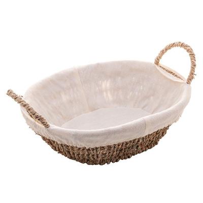 Cesta Ou Fruteira Sisal Com Forro 27cm X 21cm X 12,5 Cm