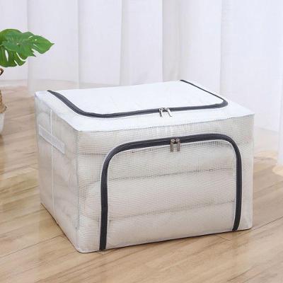 Caixa Organizadora De Guarda Roupa Multiuso Flexível Com Zíper 60x40x40