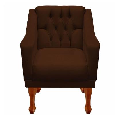 Poltrona Decorativa Resistente Recepção Grécia Dritex Sintético Marrom