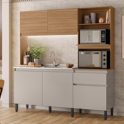 Armário De Cozinha Compacta 5 Portas 1 Gaveta Naves Amêndola Touch Nude Prime