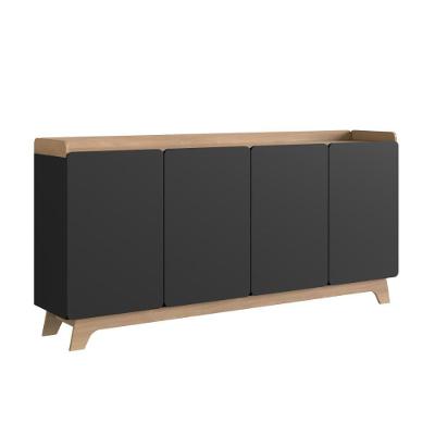 Balcão Buffet 4 Portas 200cm John - Preto