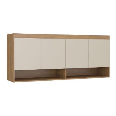 Armário Aéreo Modulado 4pts Selene 160x68cm Mdp Menu Móveis Carvalho