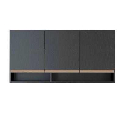 Armário Aéreo Cozinha Sabrina 120x31cm Mdp Preto Menu Móveis Preto
