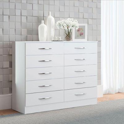 Cômoda Para Quarto 10 Gvts 117x92cm Mdp Branco Menu Móveis Branco