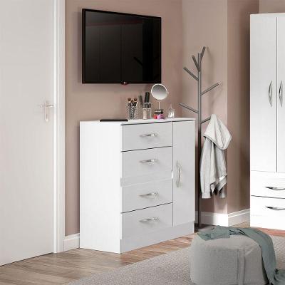 Cômoda Com 4 Gavetas 90x93cm Mdp Menu Móveis Branco