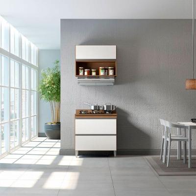 Cozinha Modulada Balcão Cooktop Sabrina 3pçs Mdp Menu Móveis Branco Avelã