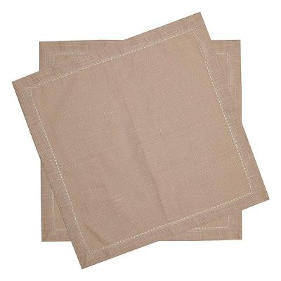 Conjunto Com 2 Guardanapos Ponto Ajour Taupe