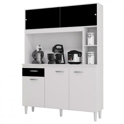 Cozinha Compacta Duda Em Mdp 5 Portas 1 Gaveta Poquema Branco Preto