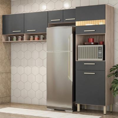 Armário De Cozinha Compacta 3 Peças Laos Avena Touch Grafito