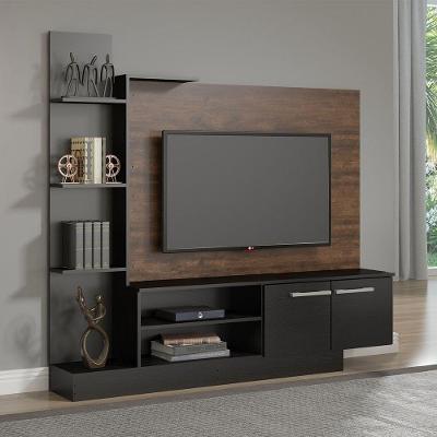 Estante Home Tv Cairo 50p 165x155cm Mdp Castanho Menu Móveis Castanho