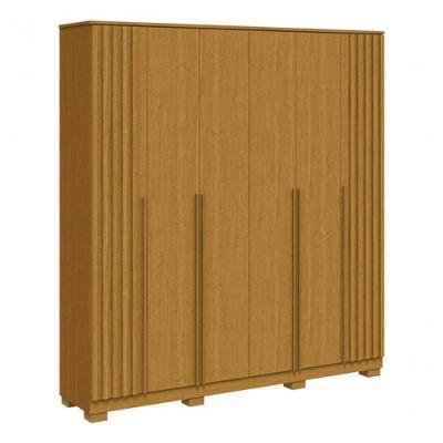Guarda Roupa Emirados Casal 6 Portas Ripado E 4 Gavetas 100% Mdf – Linhamobilia Cinamomo