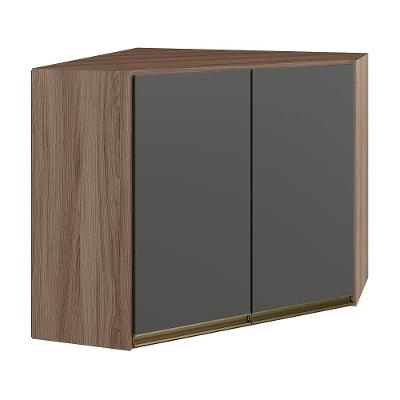 Armario Canto Obliquo 2 Portas Mdf 75cm Kali 12209 Carvalho Toq Chumbo Nicioli
