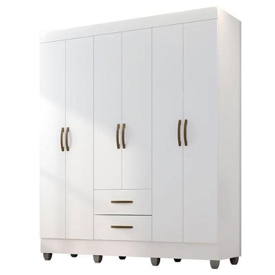 Guarda-roupa Casal 6 Portas 2 Gavetas E 5 Prateleira Lisa Mdp Branco
